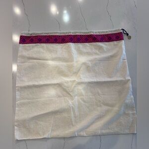 Tory Butch Dust Bag w Logo Charm Protect Purse or Shoes Canvas/Pink 20.5"x 21"